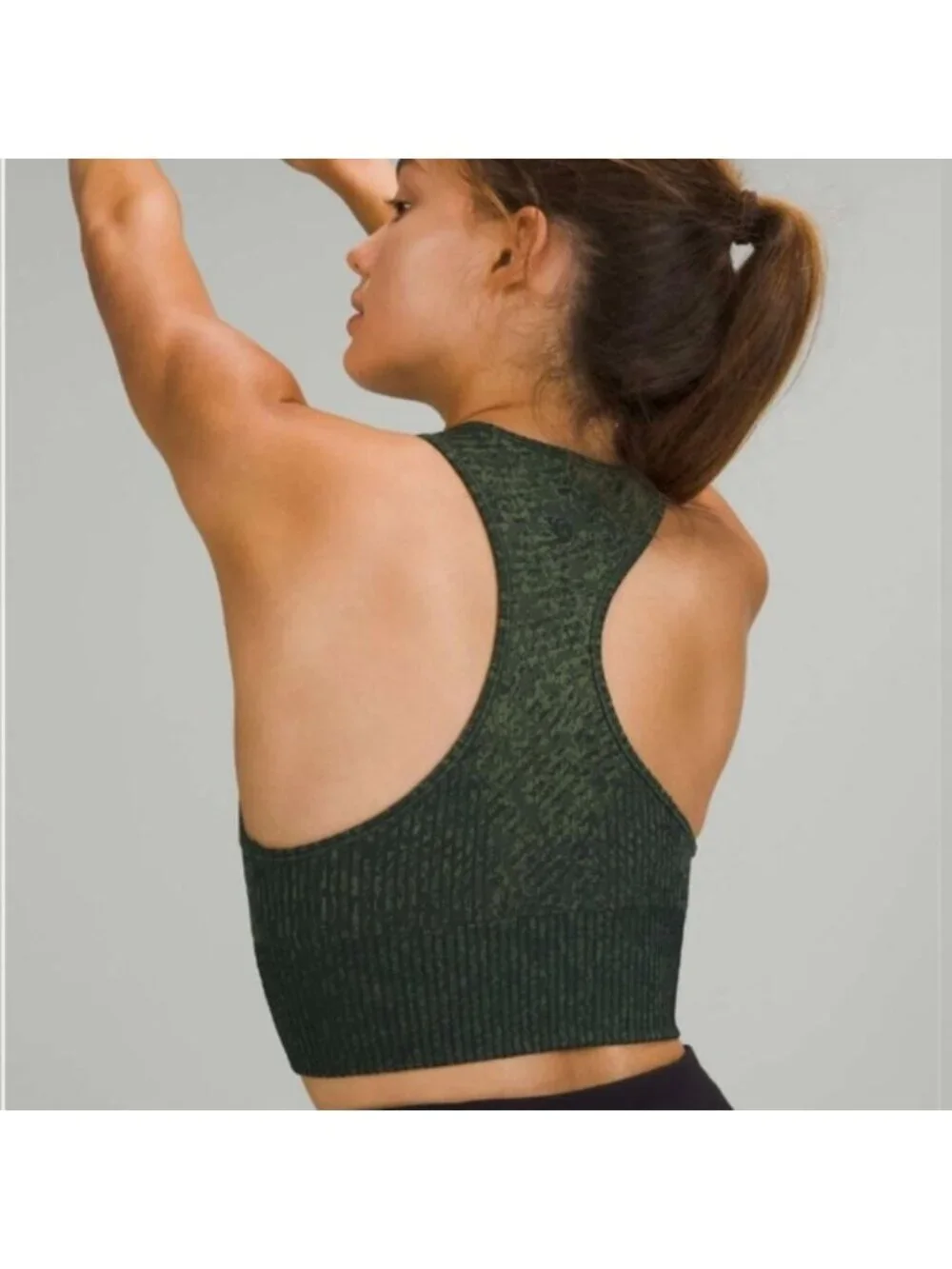 Lululemon Ebb to Train Bra *Medium Support, C/D Cup Mix Rainforest Green